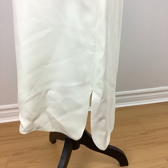 ST. JOHN SILK MINIMALIST BALLOON SLEEVES DRESS IN ALABASTER NWT - Picture 10 of 16